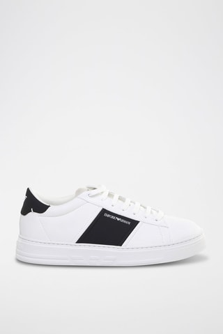 Baskets en cuir de veau - Blanc - Emporio Armani