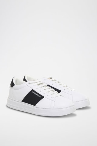 Baskets en cuir de veau - Blanc - Emporio Armani