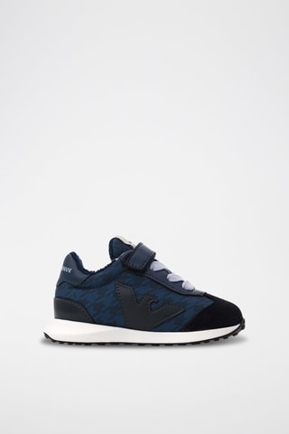 Baskets en cuir de veau - Bleu marine - Emporio Armani