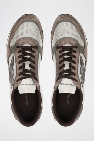 Baskets en nubuck - Rouge brique - Emporio Armani