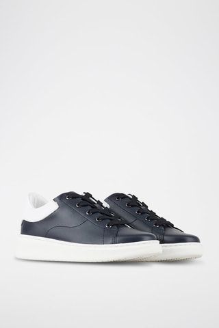 Baskets en cuir - Bleu marine