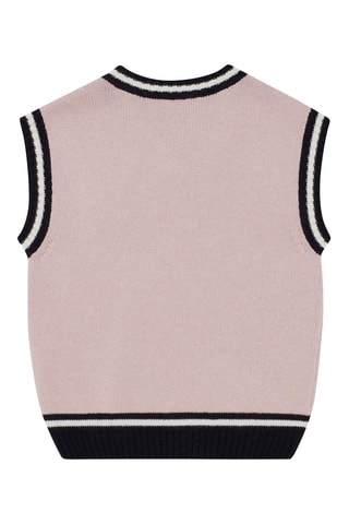 Pull sans manches en laine et cachemire - Rose poudré