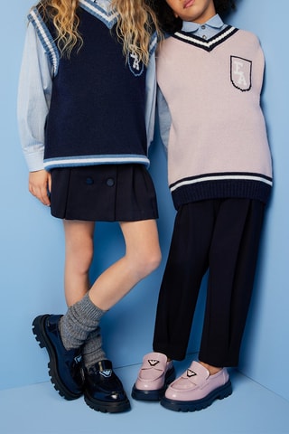 Pull sans manches en laine et cachemire - Rose poudré