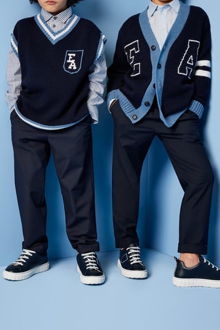 Pull sans manches en laine - Bleu marine