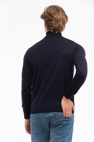 Pull en laine vierge - Bleu foncé - Emporio Armani