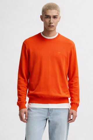 Pull en laine vierge - Orange - Emporio Armani