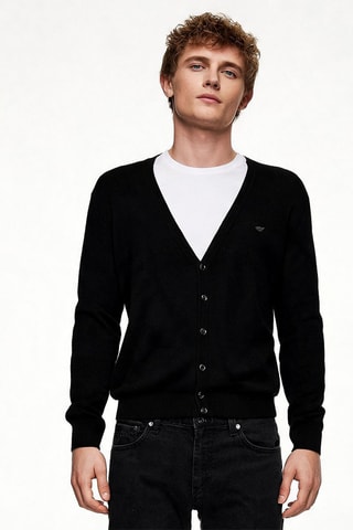 Gilet en laine vierge - Noir - Emporio Armani