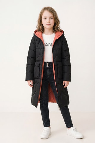 Veste longue à capuche - Bleu marine - Emporio Armani