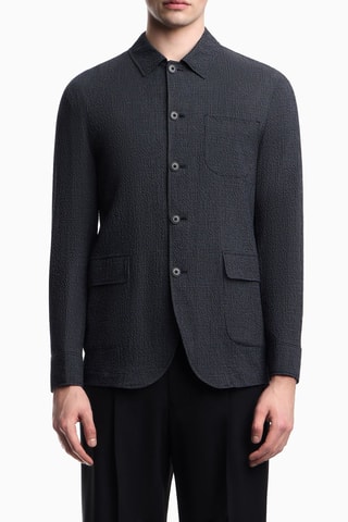 Veste en laine - Bleu nuit - Emporio Armani