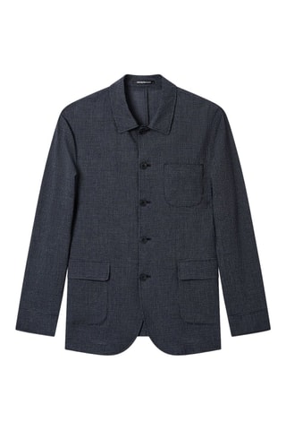 Veste en laine - Bleu nuit - Emporio Armani