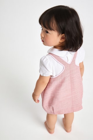 Robe trompe-l'oeil en lin - Rose