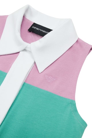 Robe polo - Vert d'eau et mauve