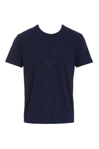 T-shirt en lin - Bleu marine - Emporio Armani
