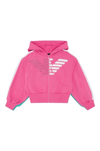 Sweat à capuche - Rose et vert clair