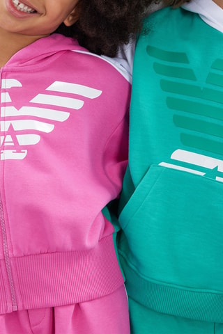Sweat à capuche - Rose et vert clair