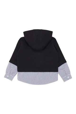 Sweat à capuche trompe l’œil - Bleu marine