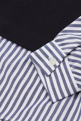 Sweat à capuche trompe l’œil - Bleu marine