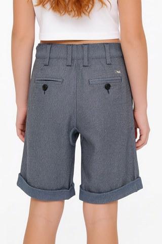 Short en lin - Bleu marine