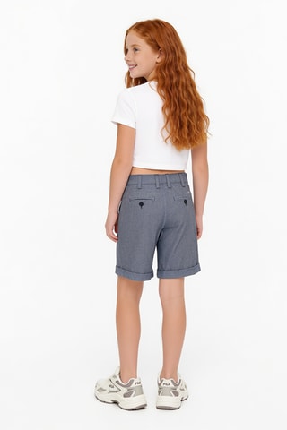 Short en lin - Bleu marine