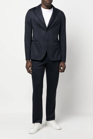 Veste et pantalon en laine - Bleu marine - Emporio Armani