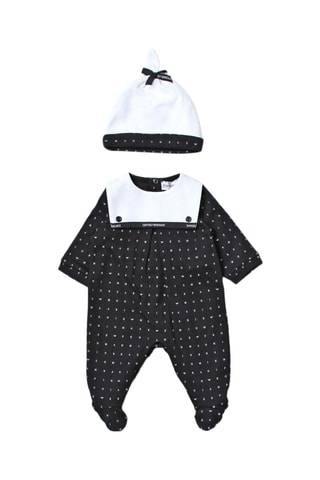 Bonnet et grenouillère - Noir et blanc - Emporio Armani