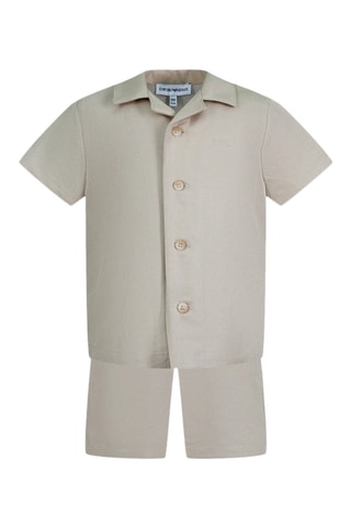 Chemise et short en lin - Beige - Emporio Armani