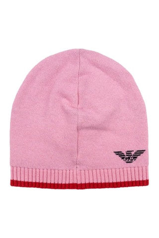 Bonnet et écharpe en laine et laine de lama - Rose - Emporio Armani