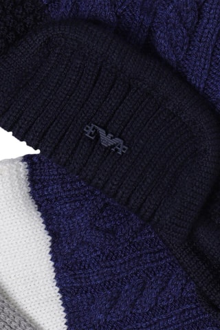 Bonnet et écharpe en laine - Bleu marine - Emporio Armani