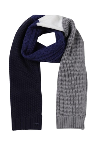 Bonnet et écharpe en laine - Bleu marine - Emporio Armani