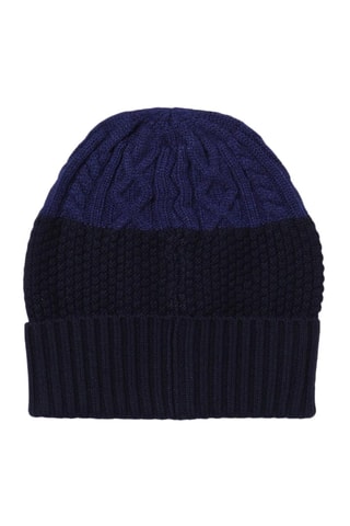 Bonnet et écharpe en laine - Bleu marine - Emporio Armani