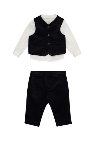Chemise trompe-l’œil et pantalon - Bleu marine et blanc