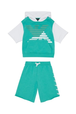 Sweat à capuche et short - Vert clair