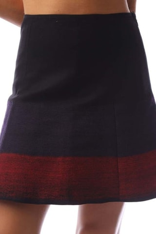 Jupe trapèze en laine - Bleu marine et rouge - Emporio Armani
