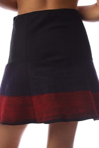 Jupe trapèze en laine - Bleu marine et rouge - Emporio Armani