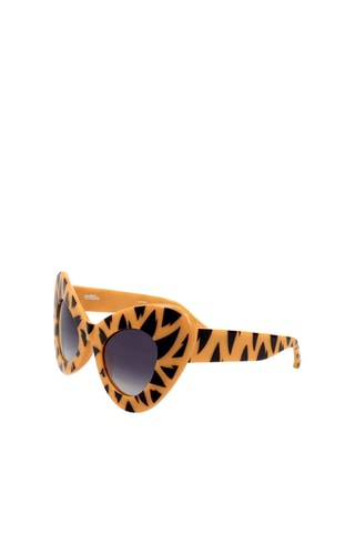 Lunettes de soleil femme - Catégorie 3 - Jeremy Scott by Linda Farrow - Noir, orange et gris