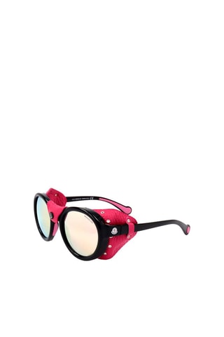 Lunettes de soleil femme - Verres effet miroir - Catégorie 3 - Moncler - Noir et rose