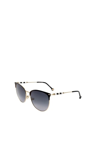 Lunettes de soleil femme - Catégorie 3 - Carolina Herrera - Blanc, noir et doré