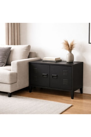 Meuble TV 2 portes Industriel - 100 x 40 x 53 cm