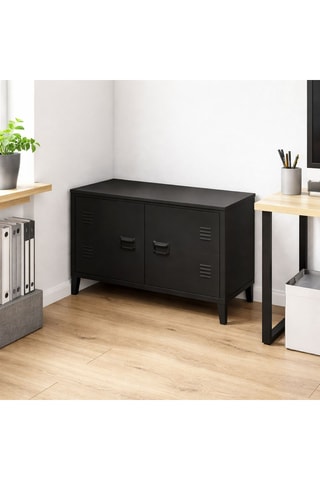Meuble TV 2 portes Industriel - 100 x 40 x 53 cm