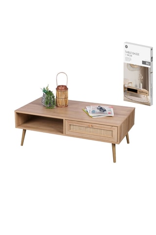 Table basse 1 tiroir Bali - 110 x 59 x 39 cm