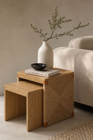 2 tables d'appoint Bella - 40 x 40 x 50 et 35 x 35 x 40 cm