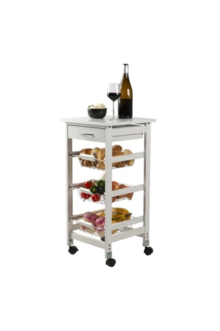 Desserte de cuisine en bois 1 tiroir Pratik - 37 x 37 x 76 cm