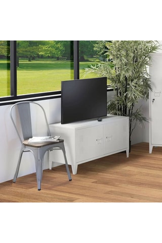 Meuble TV 2 portes Industriel - 100 x 40 x 53 cm