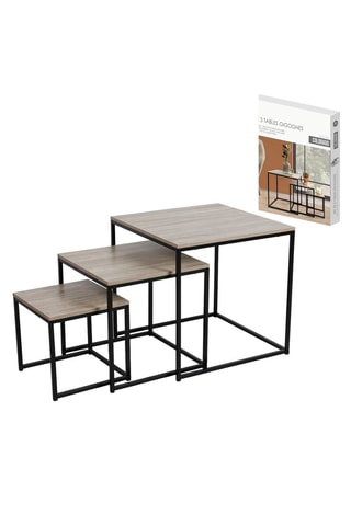 3 tables d'appoint Colorado - 50 x 50 x 50 cm