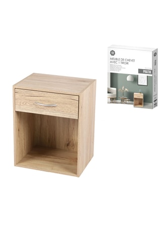 Table de chevet 1 tiroir Pratik - 39 x 48 x 30 cm
