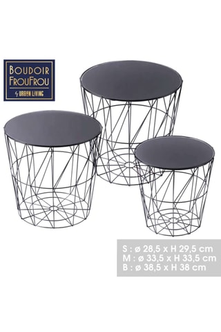 3 bouts de canapé Boudoir Froufrou - 28,5 x 29,5, 33,5 x 33,5 et 38,5 x 38 cm