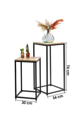 2 tables d'appoint Loft - 34 x 34 x 74 et 30 x 30 x 54 cm