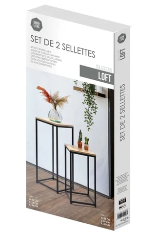 2 tables d'appoint Loft - 34 x 34 x 74 et 30 x 30 x 54 cm