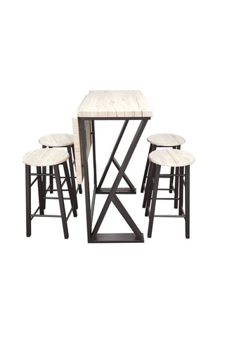 Table de bar et 4 tabourets Dock - 80 x 80 x 89 cm