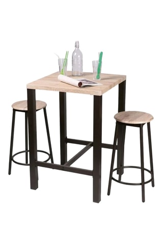 Table de bar et 2 tabourets Dock - 60 x 60 x 86 cm